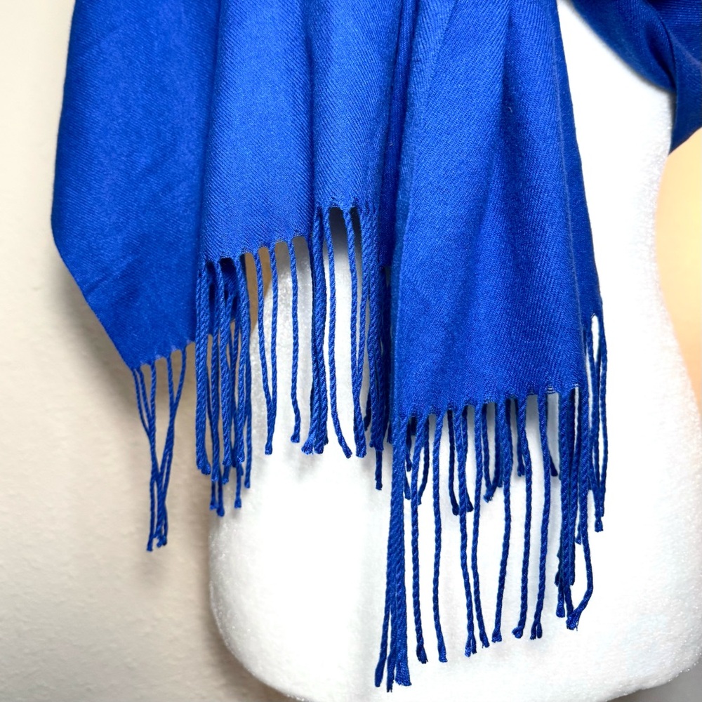 Classic Wrap Shawl Scarf Pashmina Blue Soft - Picture 7 of 8